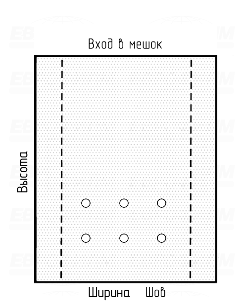 Мешок ПСД 40мкм 600x800мм пробивные отверстия, фальцы 200+200мм с микроперфорацией